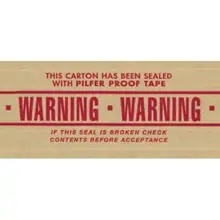 3" x 450' "Warning" Tape Logic® #7500 Messaged Reinforced Water Activated Tape