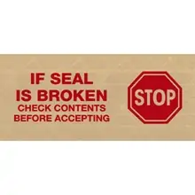 3" x 450' "Stop" Tape Logic® #7500 Messaged Reinforced Water Activated Tape