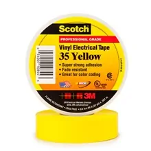 3/4" x 66' Yellow Scotch® Vinyl Color Coding Electrical Tape 35