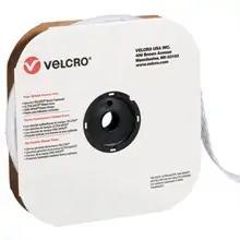 1" x 75' - Hook - White VELCRO® Brand Tape - Individual Strips