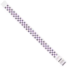 3/4 x 10" Purple Checkerboard Tyvek® Wristbands