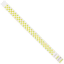 3/4 x 10" Yellow Checkerboard Tyvek® Wristbands