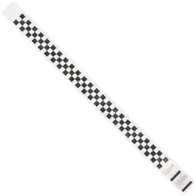 3/4 x 10" Black Checkerboard Tyvek® Wristbands