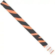 3/4 x 10" Orange Zebra Stripe Tyvek® Wristbands