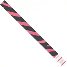 3/4 x 10" Pink Zebra Stripe Tyvek® Wristbands