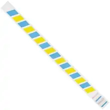 3/4 x 10" Blue/Yellow Stripes Tyvek® Wristbands