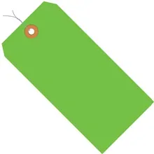 5 1/4 x 2 5/8" Green 13 Pt. Shipping Tags - Pre-Wired