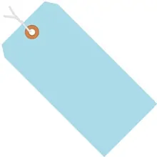 3 1/4 x 1 5/8" Light Blue 13 Pt. Shipping Tags - Pre-Strung