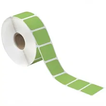 1 1/2 x 3/4" Green Desktop Direct Thermal Label
