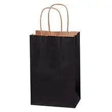 5 1/2 x 3 1/4 x 8 3/8" Black Tinted Shopping Bags