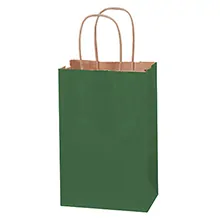 5 1/2 x 3 1/4 x 8 3/8" Green Tinted Shopping Bags
