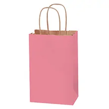 5 1/2 x 3 1/4 x 8 3/8" Pink Tinted Shopping Bags