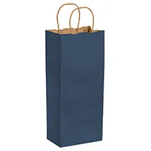 5 1/2 x 3 1/4 x 13" Navy Tinted Shopping Bags