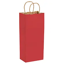 5 1/2 x 3 1/4 x 13" Red Tinted Shopping Bags