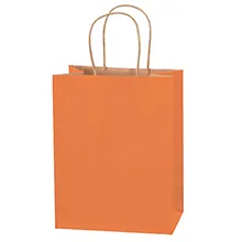 8 x 4 1/2 x 10 1/4" Orange Tinted Shopping Bags