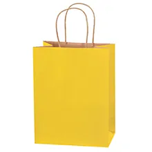 8 x 4 1/2 x 10 1/4" Yellow Tinted Shopping Bags