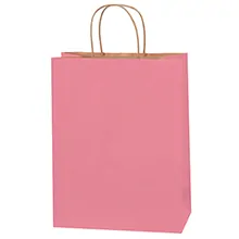 10 x 5 x 13" Pink Tinted Shopping Bags
