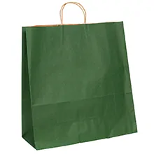 18 x 7 x 18 3/4" Green Tinted Shopping Bags