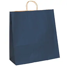 18 x 7 x 18 3/4" Navy Tinted Shopping Bags